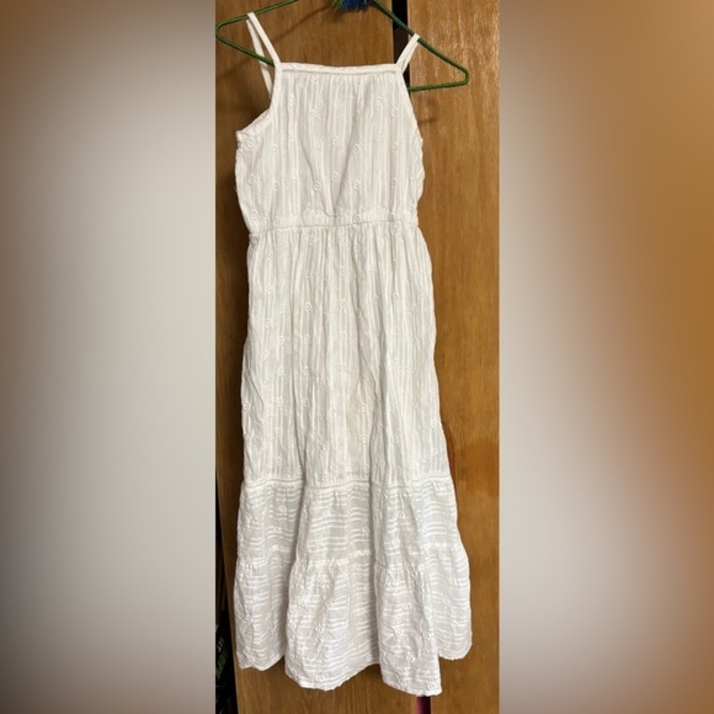 Cat& Jack White Embroidered Cotton Dress size L 10/12
